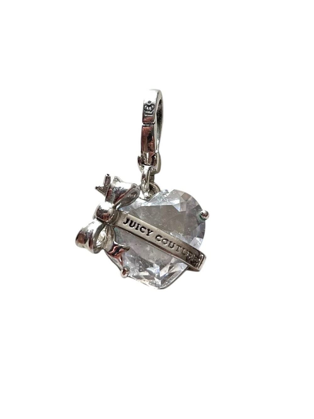Juicy Couture Clear Glass Heart Charm